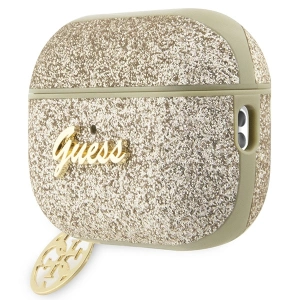 Etui Guess GUAP2GLGSHD Apple AirPods Pro 2 cover złoty/gold Glitter Flake 4G Charm