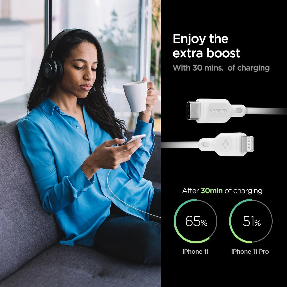 Hurtownia GSM - Ładowarka sieciowa Spigen PE2C10CL 1-port Network Charger PD 20W + kabel USB-C/Lightning 100cm White - SPN2742 - {ean13} - Hurt