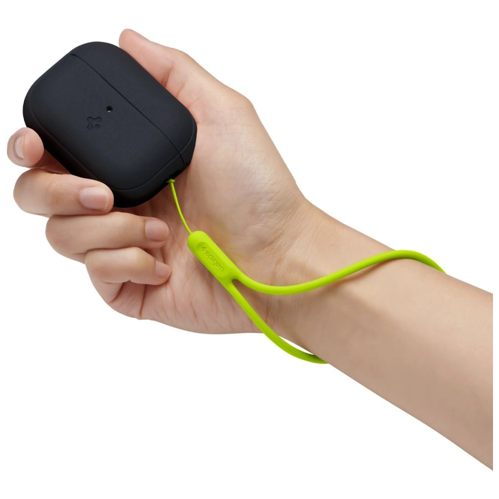 Hurtownia GSM - Etui Spigen Silicone Fit Strap Apple AirPods Pro 2/1 Fekete/Fantom Zöld - SPN2743 - {ean13} - Hurt