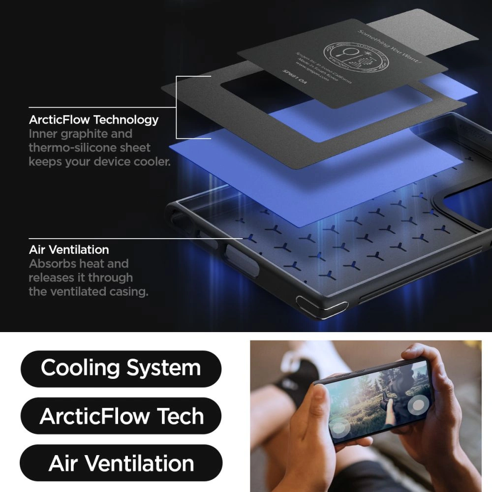 Wholesale Spigen Cryo Armor Samsung Galaxy S23 Ultra Matte Black - SPN2747 - {ean13} - Hurt