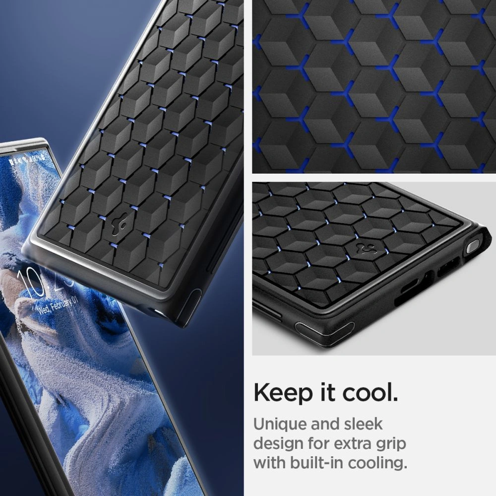 Hurtownia GSM - Case Spigen Cryo Armor Samsung Galaxy S23 Ultra Matt Schwarz - SPN2747 - {ean13} - Hurt