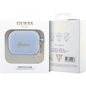 Etui Guess GUAP2LSCHSB Apple AirPods Pro 2 cover niebieski/blue Silicone Charm Heart Collection