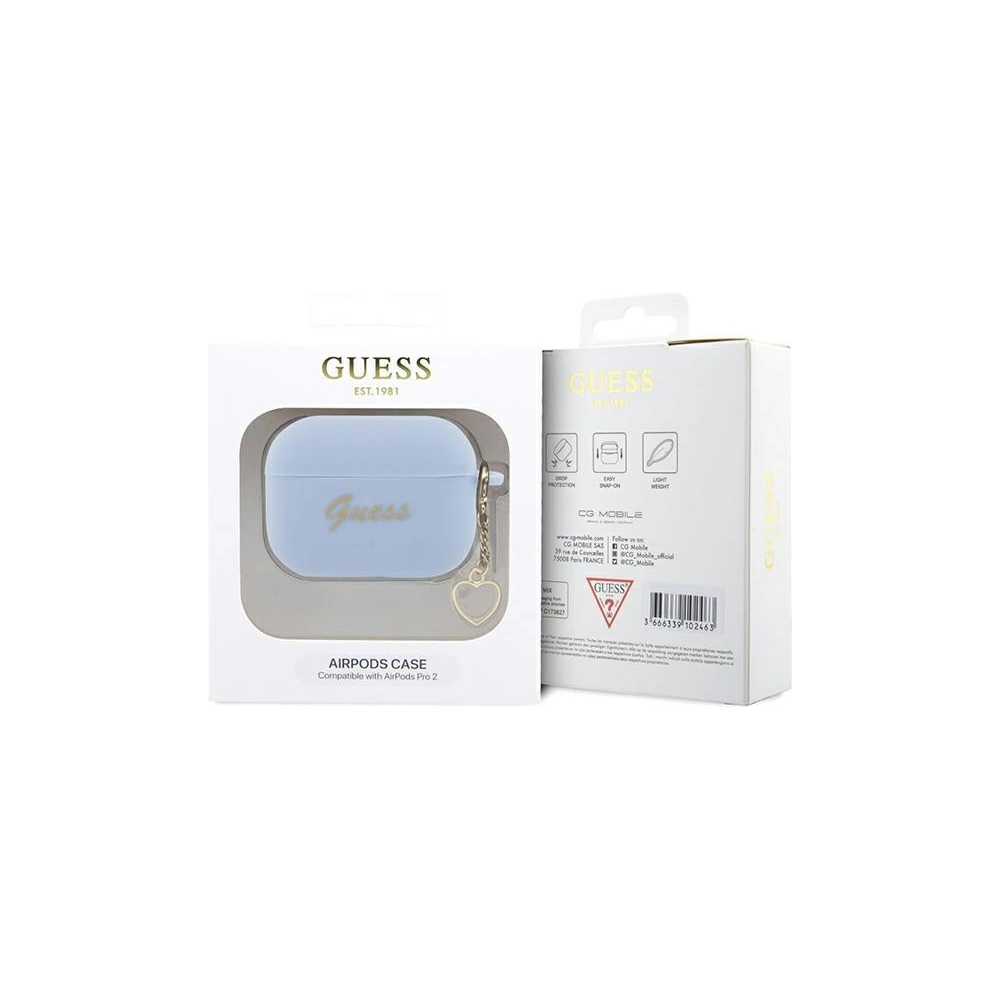 Hurtownia GSM - Etui Guess GUAP2LSCHSB Apple AirPods Pro 2 tok kék/szilikon Charm Heart Collection - GUE2400 - {ean13} - Hurt