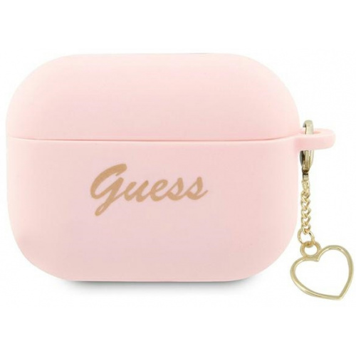 Guess Distributor - 3666339111014 - GUE2401 - Guess GUAP2LSCHSP Apple AirPods Pro 2 pink Silicone Charm Heart Collection - B2B homescreen