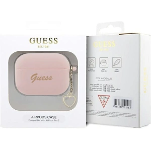 Etui Guess GUAP2LSCHSP Apple AirPods Pro 2 cover różowy/pink Silicone Charm Heart Collection