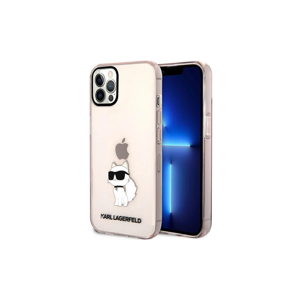 Wholesale Karl Lagerfeld KLHCP12MHNCHTCP Apple iPhone 12/12 Pro pink hardcase Ikonik Choupette - KLD1476 - {ean13} - Hurt