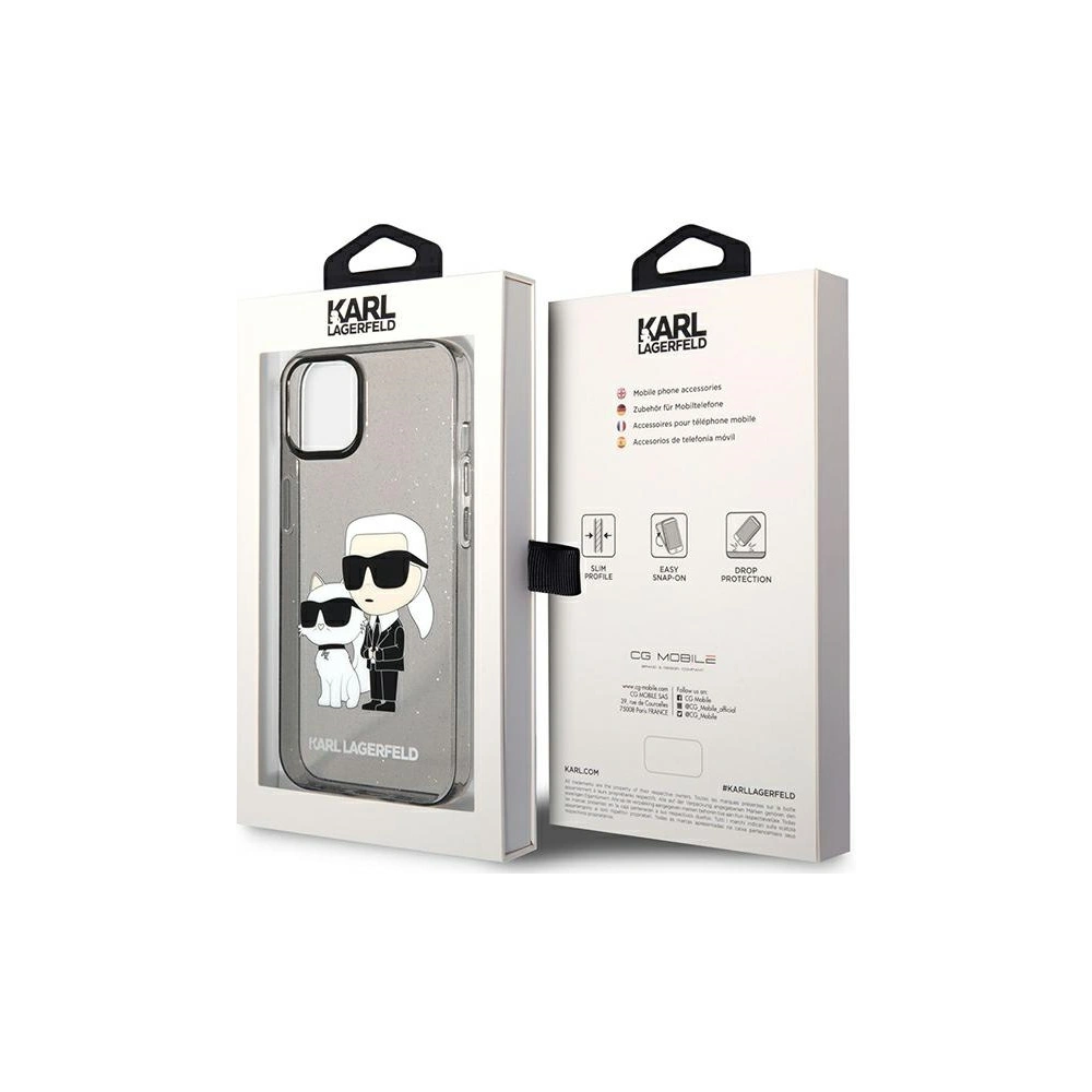 Hurtownia GSM - Etui Karl Lagerfeld KLHCP12MHNKCTGK Apple iPhone 12/12 Pro negru/black hardcase Gliter Etui Karl&Choupette - KLD1478 - {ean13} - Hurt