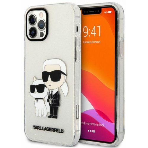Karl Lagerfeld Distributor - 3666339102104 - KLD1479 - Karl Lagerfeld KLHCP12MHNKCTGT Apple iPhone 12/12 Pro transparent hardcase Gliter Karl&Choupette - B2B homescreen