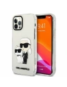 Etui Karl Lagerfeld KLHCP12MHNKCTGT Apple iPhone 12/12 Pro átlátszó kemény tok Gliter Etui Karl&Choupette