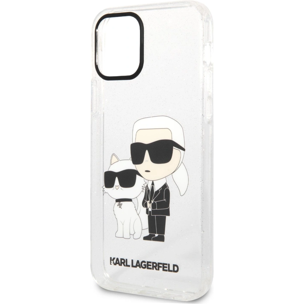 Karl Lagerfeld KLHCP12MHNKCTGT Apple iPhone 12/12 Pro transparent hardcase Gliter Karl&Choupette