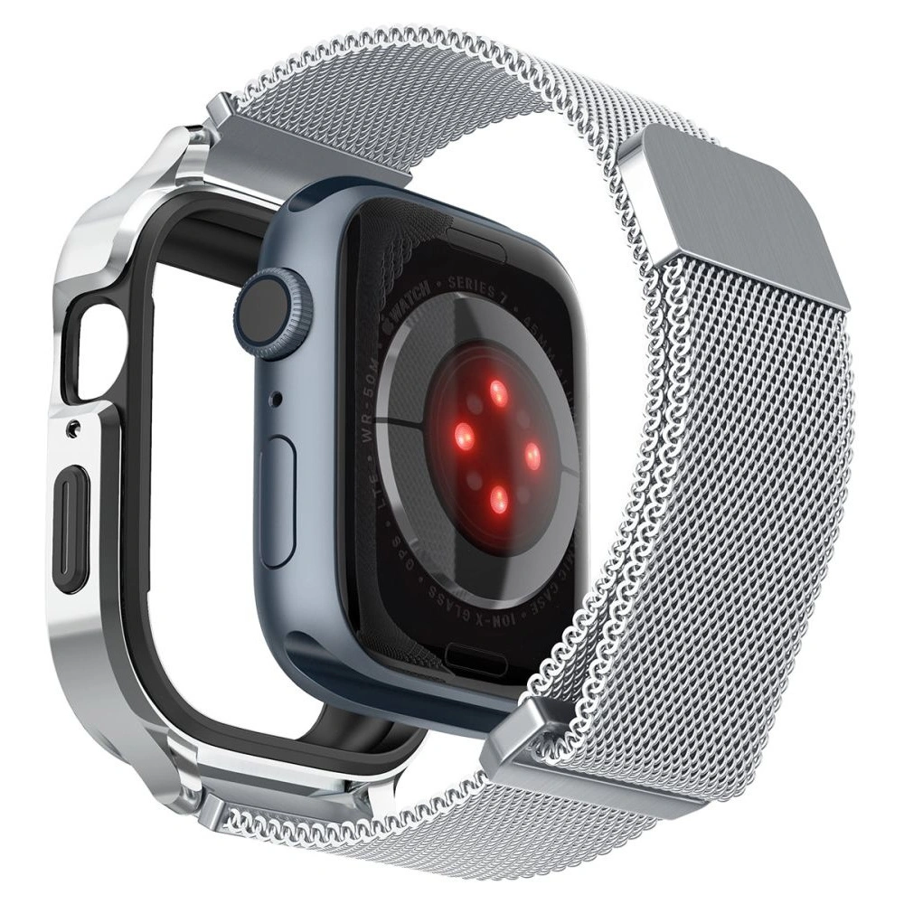 Hurtownia GSM - Pasek + etui Spigen Metal Fit Pro Apple Watch 4/5/6/7/8/9/SE 44/45mm Ezüst - SPN2755 - {ean13} - Hurt