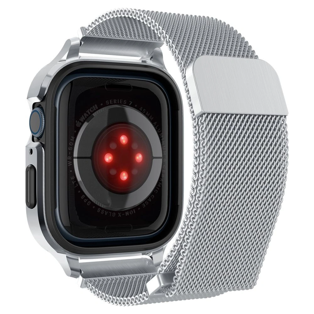 Hurtownia GSM - Pasek + etui Spigen Metal Fit Pro Apple Watch 4/5/6/7/8/9/SE 44/45mm Ezüst - SPN2755 - {ean13} - Hurt