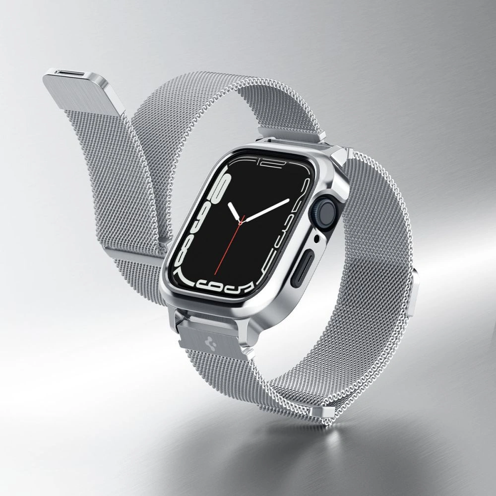 Hurtownia GSM - Pasek + etui Spigen Metal Fit Pro Apple Watch 4/5/6/7/8/9/SE 44/45mm Ezüst - SPN2755 - {ean13} - Hurt