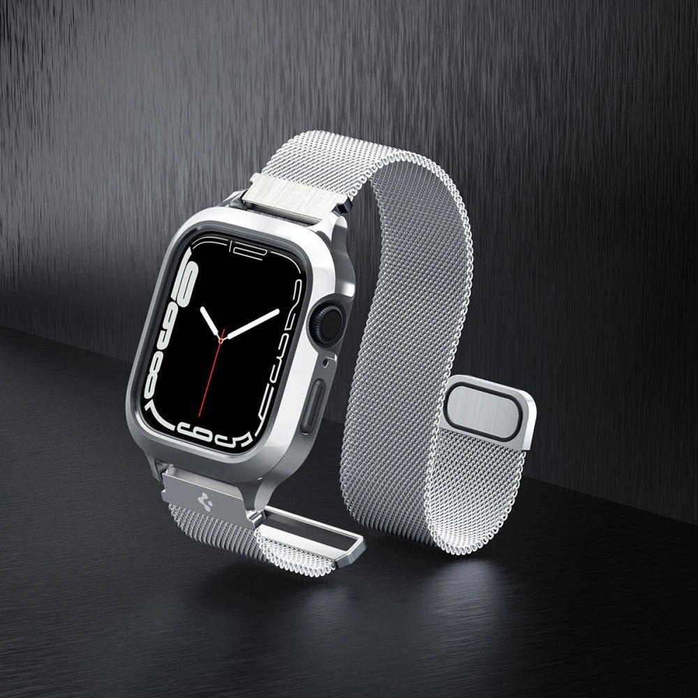 Hurtownia GSM - Pasek + etui Spigen Metal Fit Pro Apple Watch 4/5/6/7/8/9/SE 44/45mm Ezüst - SPN2755 - {ean13} - Hurt
