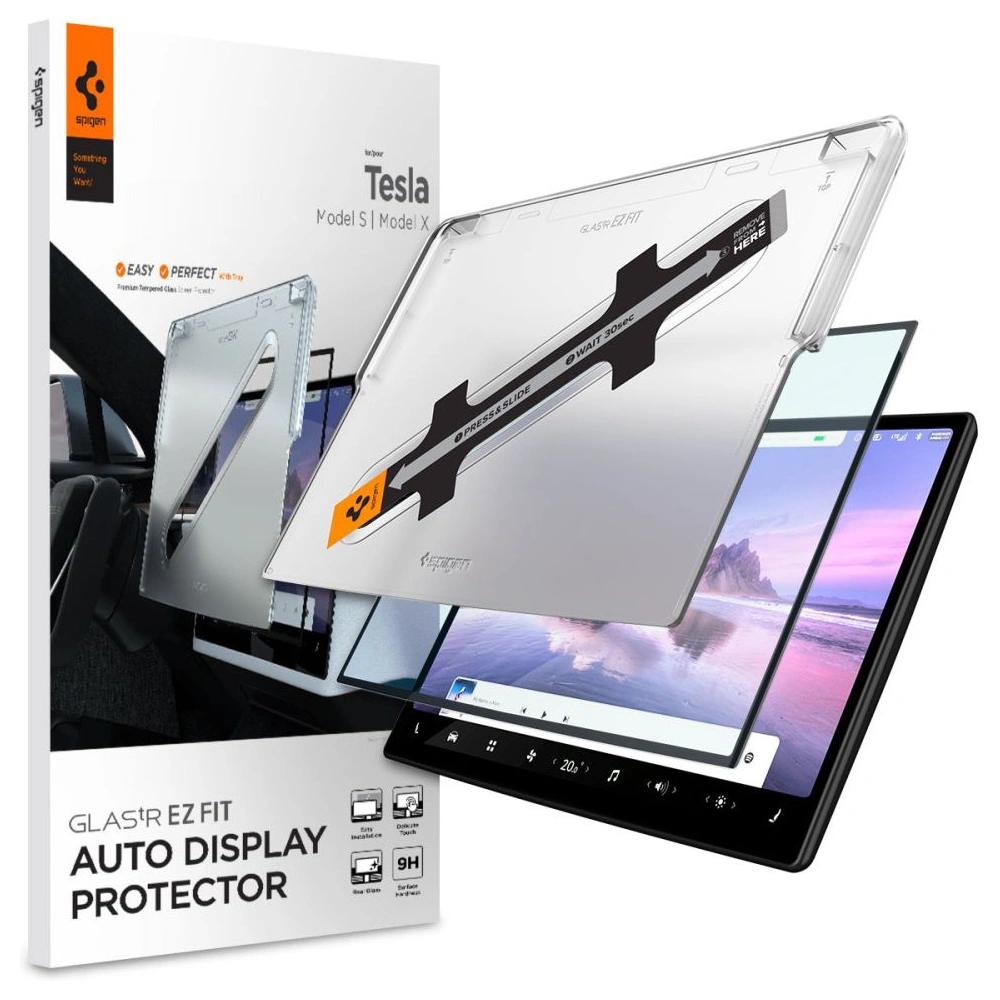 Hurtownia GSM - Gehärtetes Glas Spigen GLAS.tR ez Fit Tesla Model X 2022/Model S 2021 Schwarz - SPN2759 - {ean13} - Hurt