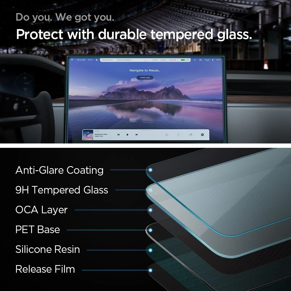 Hurtownia GSM - Gehärtetes Glas Spigen GLAS.tR ez Fit Tesla Model X 2022/Model S 2021 Schwarz - SPN2759 - {ean13} - Hurt