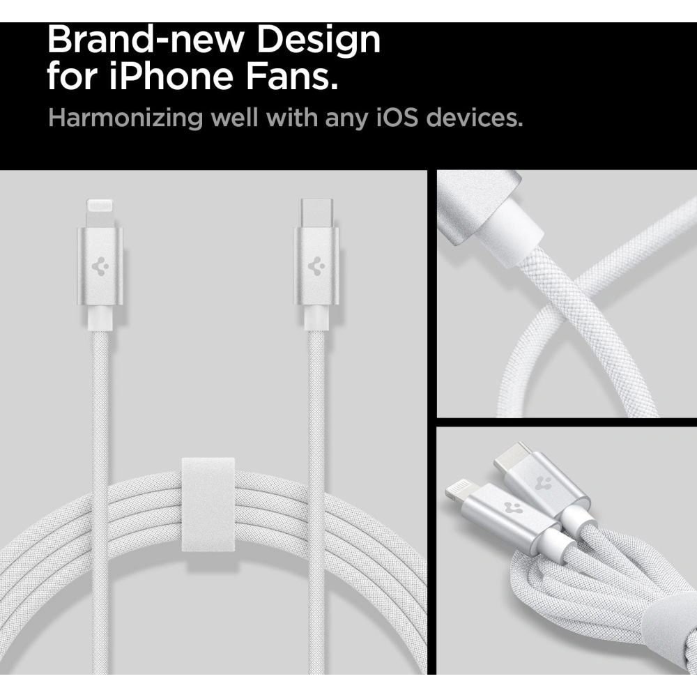 Hurtownia GSM - Kábel Spigen PB2200 ArcWire USB-C/Lightning 200cm Fehér - SPN2761 - {ean13} - Hurt