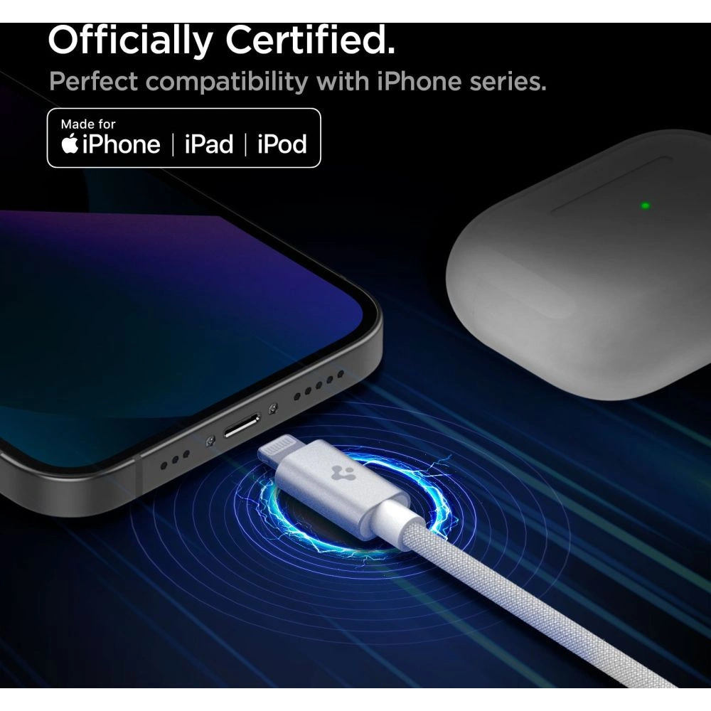 Hurtownia GSM - Kábel Spigen PB2200 ArcWire USB-C/Lightning 200cm Fehér - SPN2761 - {ean13} - Hurt