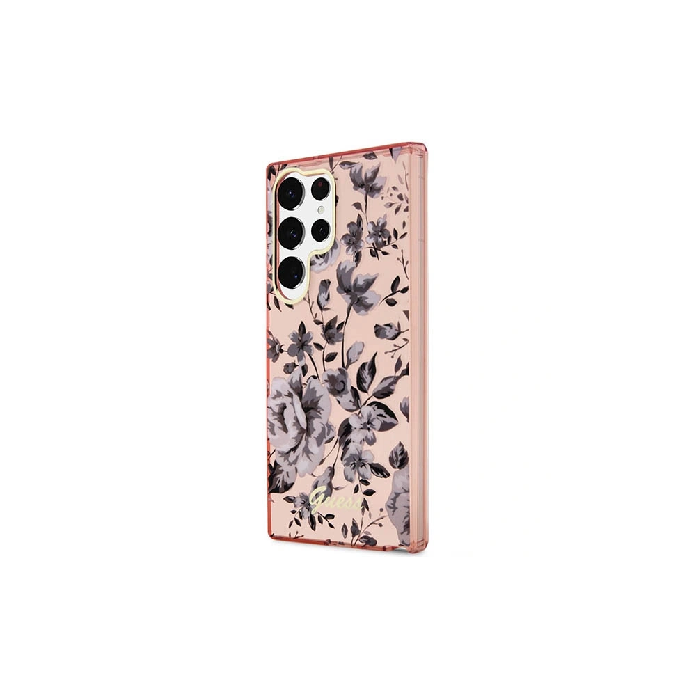 Wholesale Guess GUHCS23LHCFWSP Samsung Galaxy S23 Ultra pink hardcase Flower Collection - GUE2405 - {ean13} - Hurt