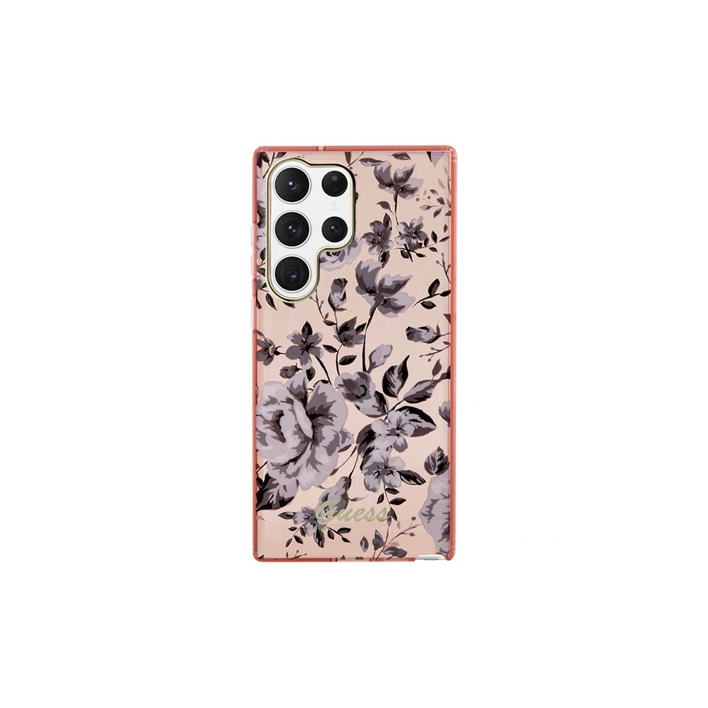 Wholesale Guess GUHCS23LHCFWSP Samsung Galaxy S23 Ultra pink hardcase Flower Collection - GUE2405 - {ean13} - Hurt