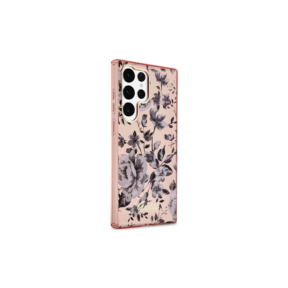Wholesale Guess GUHCS23LHCFWSP Samsung Galaxy S23 Ultra pink hardcase Flower Collection - GUE2405 - {ean13} - Hurt