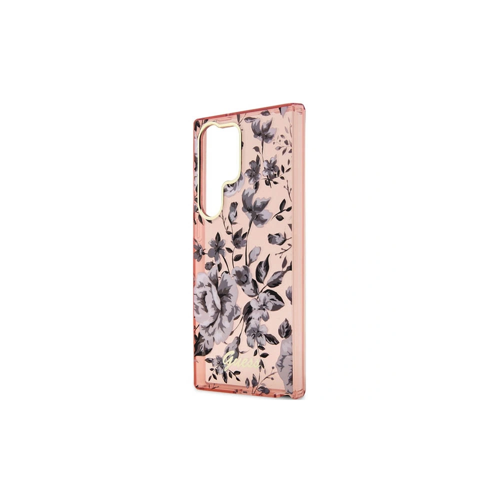Wholesale Guess GUHCS23LHCFWSP Samsung Galaxy S23 Ultra pink hardcase Flower Collection - GUE2405 - {ean13} - Hurt