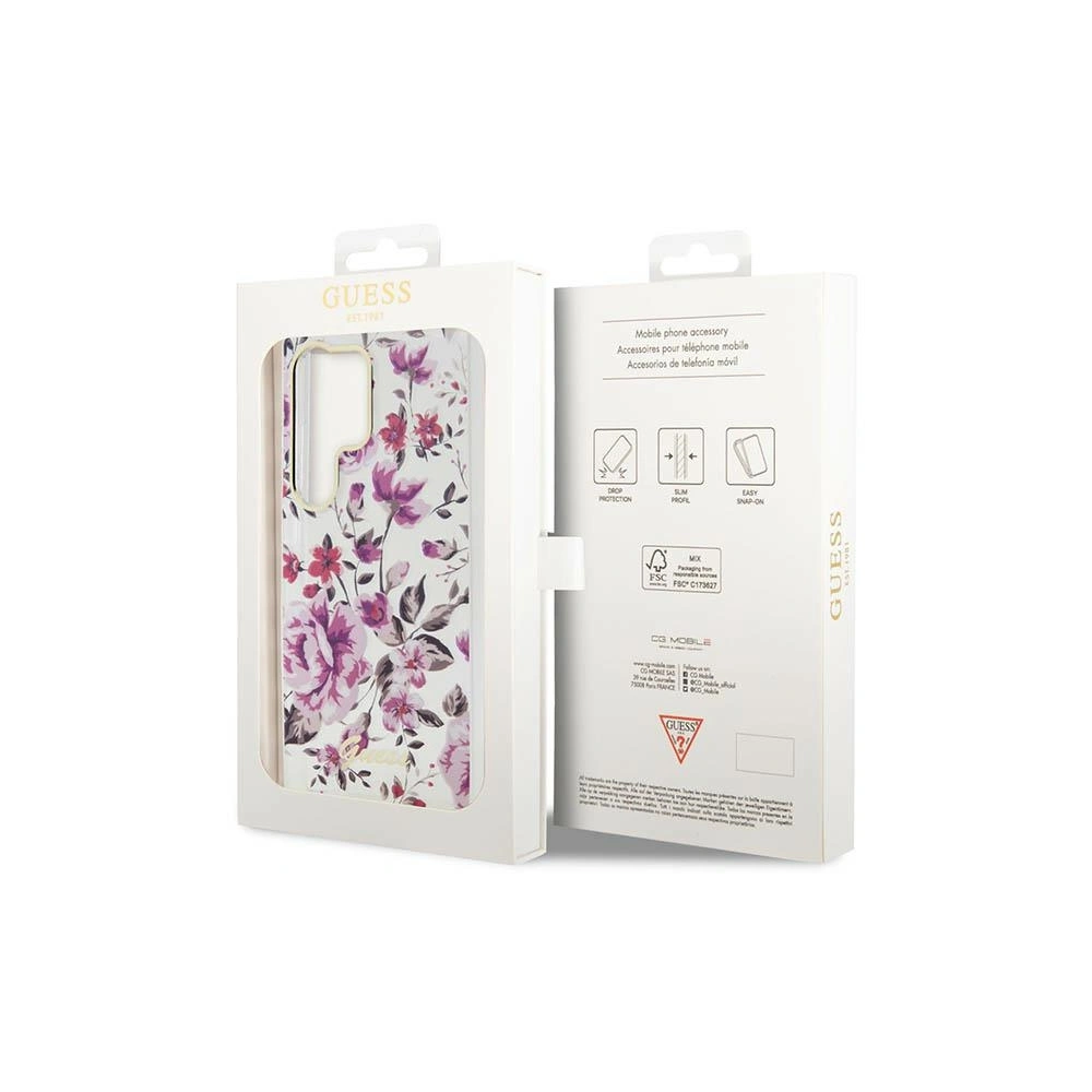 Hurtownia GSM - Etui Guess GUHCS23LHCFWST Samsung Galaxy S23 Ultra bílý/white hardcase Flower Collection - GUE2406 - {ean13} - Hurt