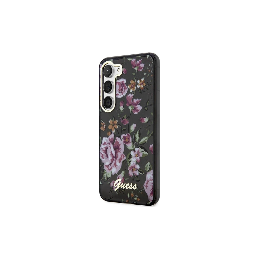 Wholesale Guess GUHCS23MHCFWSK Samsung Galaxy S23+ Plus black hardcase Flower Collection - GUE2411 - {ean13} - Hurt