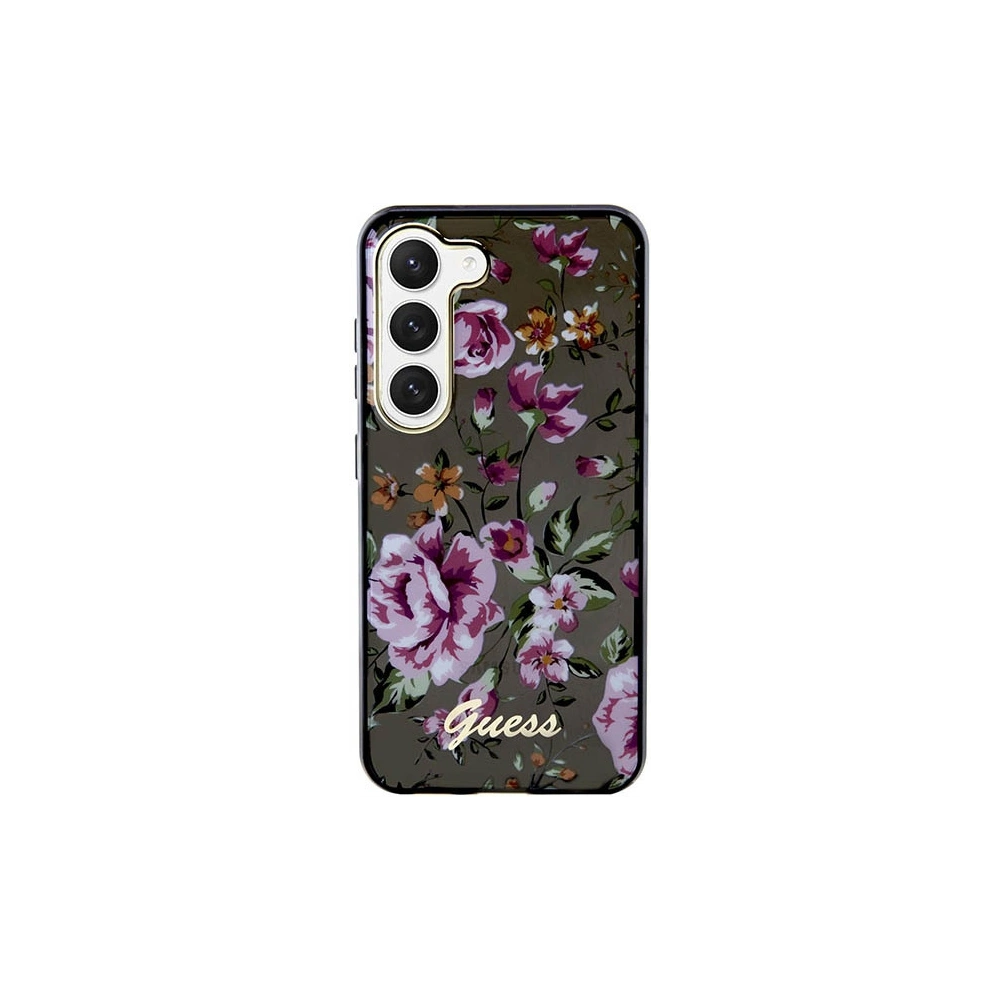 Wholesale Guess GUHCS23MHCFWSK Samsung Galaxy S23+ Plus black hardcase Flower Collection - GUE2411 - {ean13} - Hurt