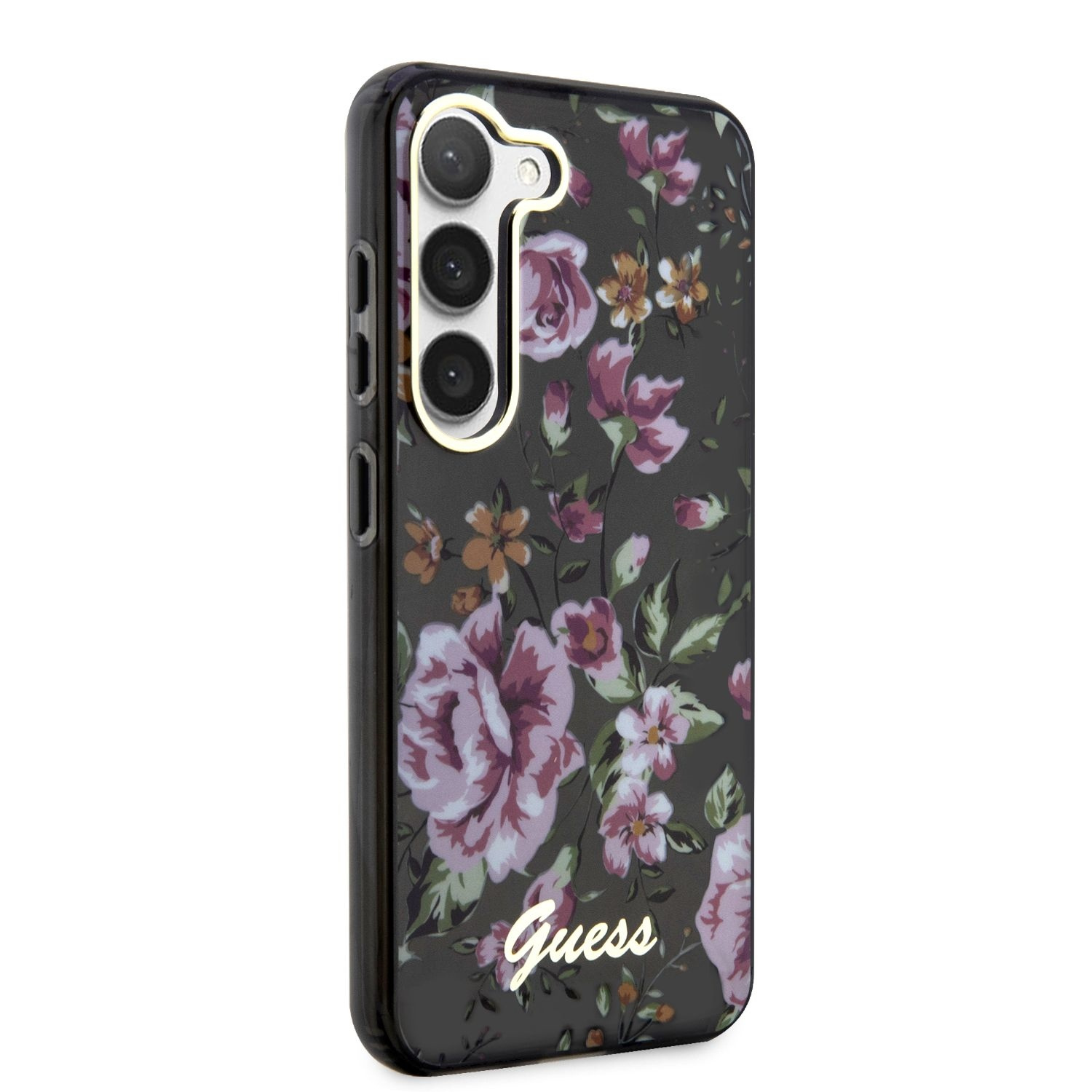 Kryt Guess GUHCS23MHCFWSK Samsung Galaxy S23+ Plus black hardcase Flower Collection