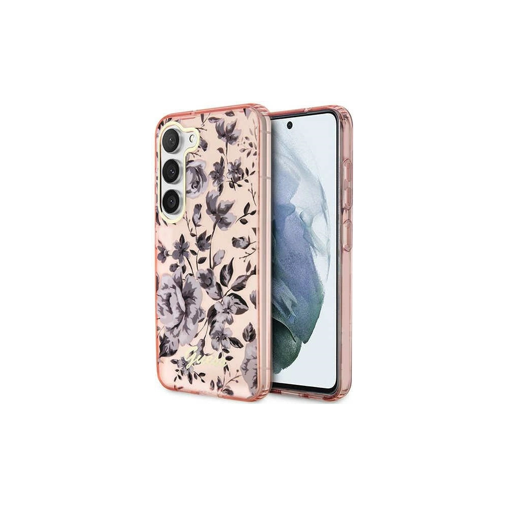 Wholesale Guess GUHCS23MHCFWSP Samsung Galaxy S23+ Plus pink hardcase Flower Collection - GUE2412 - {ean13} - Hurt