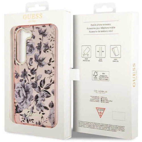 Etui Guess GUHCS23MHCFWSP Samsung Galaxy S23+ Plus różowy/pink hardcase Flower Collection