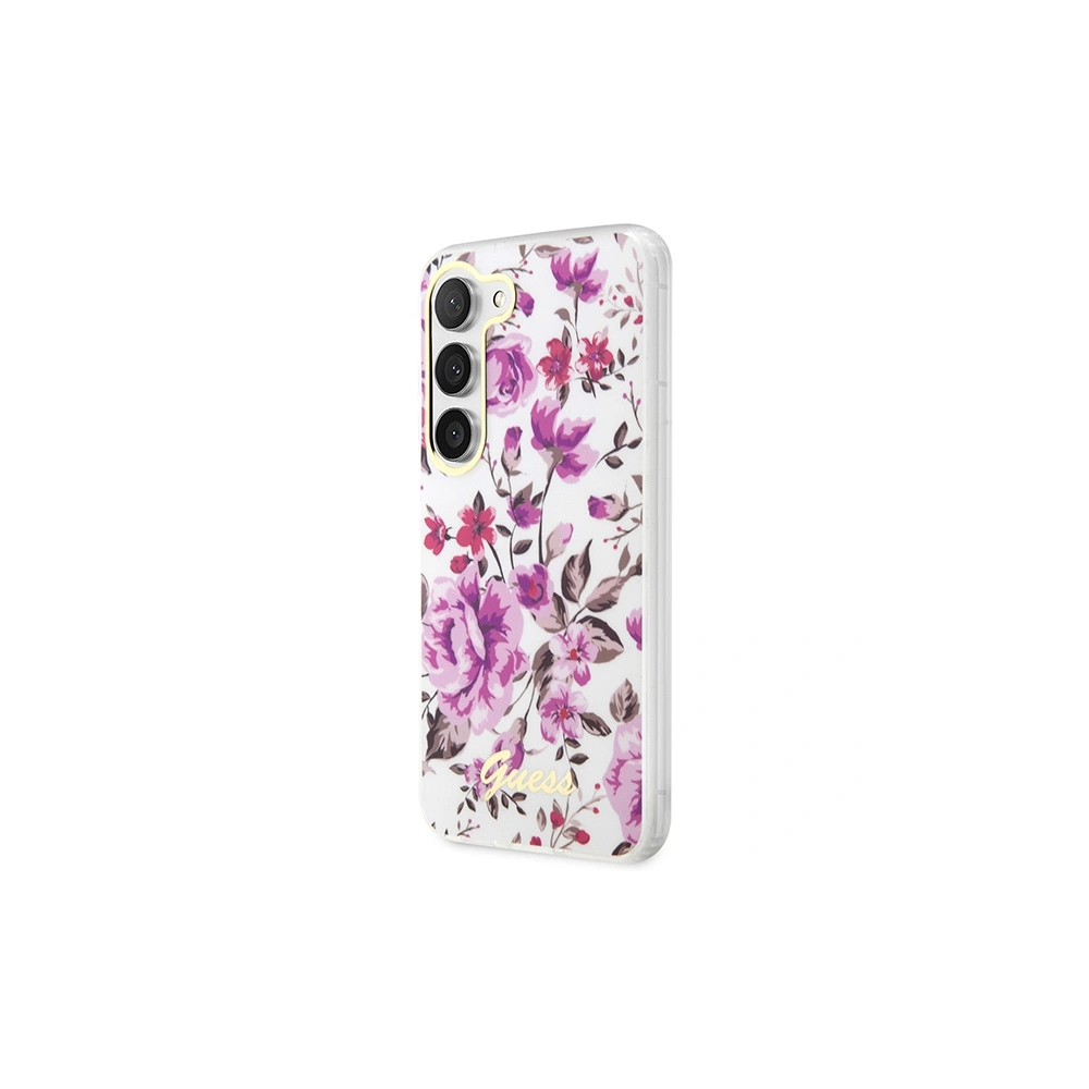 Wholesale Guess GUHCS23MHCFWST Samsung Galaxy S23+ Plus white hardcase Flower Collection - GUE2413 - {ean13} - Hurt