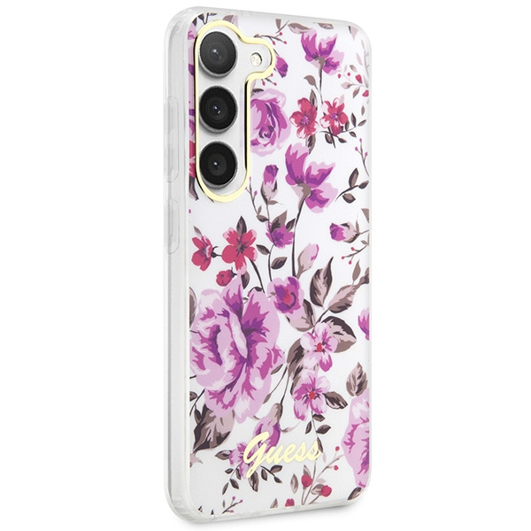 Kryt Guess GUHCS23MHCFWST Samsung Galaxy S23+ Plus white hardcase Flower Collection