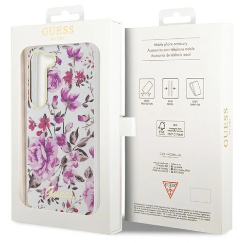 Etui Guess GUHCS23MHCFWST Samsung Galaxy S23+ Plus biały/white hardcase Flower Collection