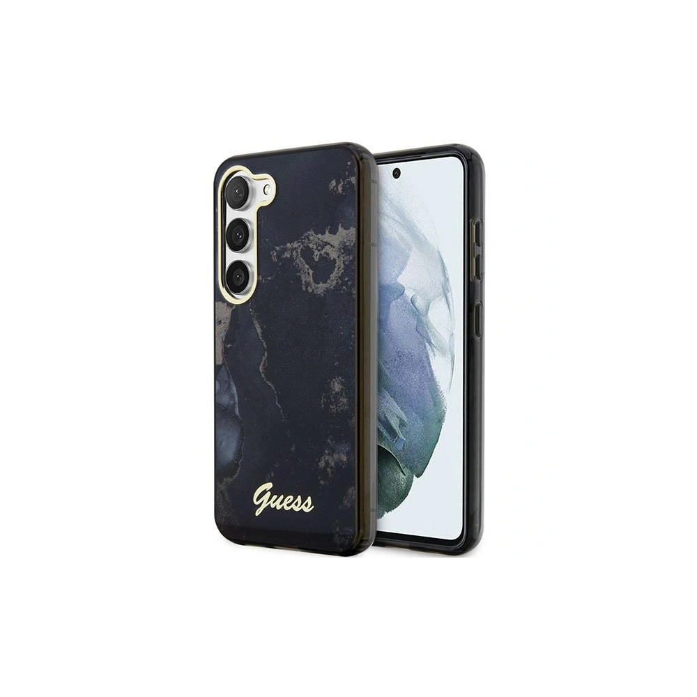 Wholesale Guess GUHCS23MHTMRSK Samsung Galaxy S23+ Plus black hardcase Golden Marble Collection - GUE2414 - {ean13} - Hurt