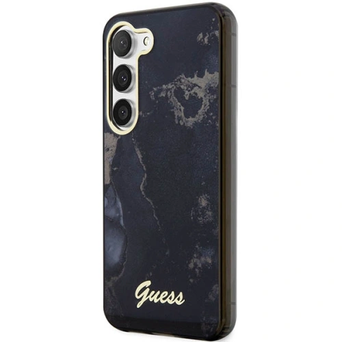 Etui Guess GUHCS23MHTMRSK Samsung Galaxy S23+ Plus czarny/black hardcase Golden Marble Collection
