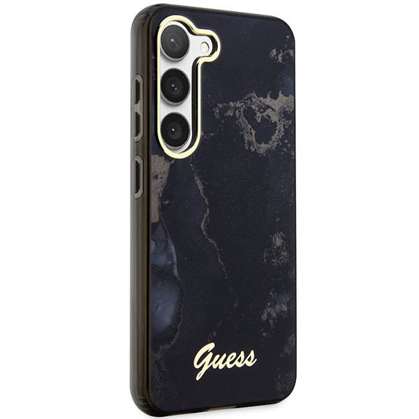 Kryt Guess GUHCS23MHTMRSK Samsung Galaxy S23+ Plus black hardcase Golden Marble Collection