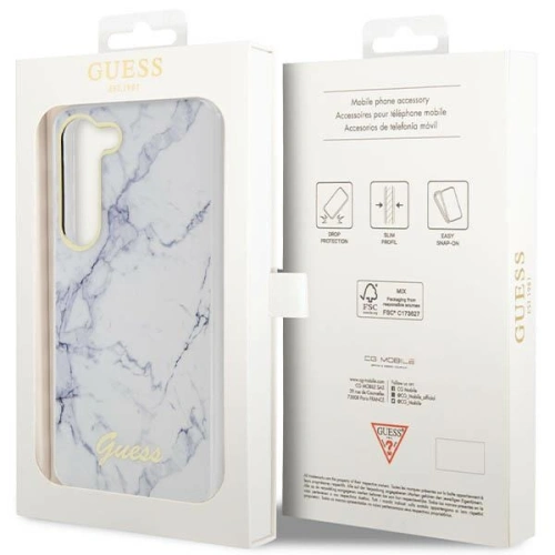 Etui Guess GUHCS23MPCUMAH Samsung Galaxy S23+ Plus biały/white hardcase Marble