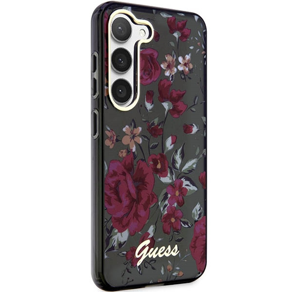 Kryt Guess GUHCS23SHCFWSA Samsung Galaxy S23 khaki hardcase Flower Collection