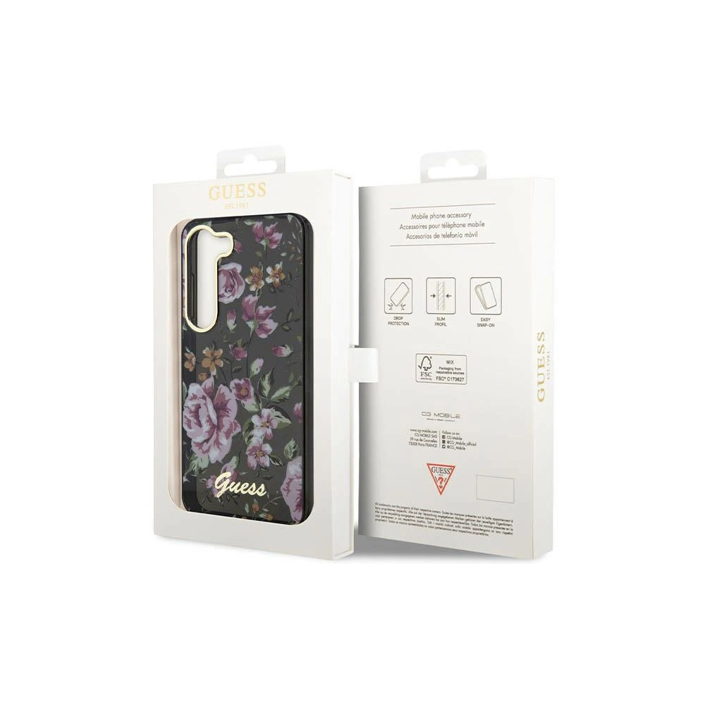 Hurtownia GSM - Etui Guess GUHCS23SHCFWSK Samsung Galaxy S23 fekete/black hardcase Flower Collection - GUE2418 - {ean13} - Hurt