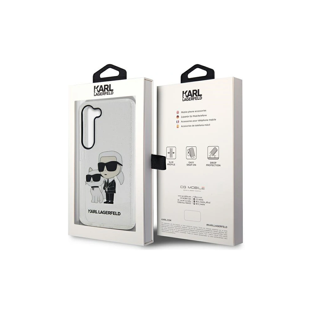 Wholesale Karl Lagerfeld KLHCS23MHNKCTGT Samsung Galaxy S23+ Plus transparent hardcase Gliter Karl&Choupette - KLD1491 - {ean13} - Hurt