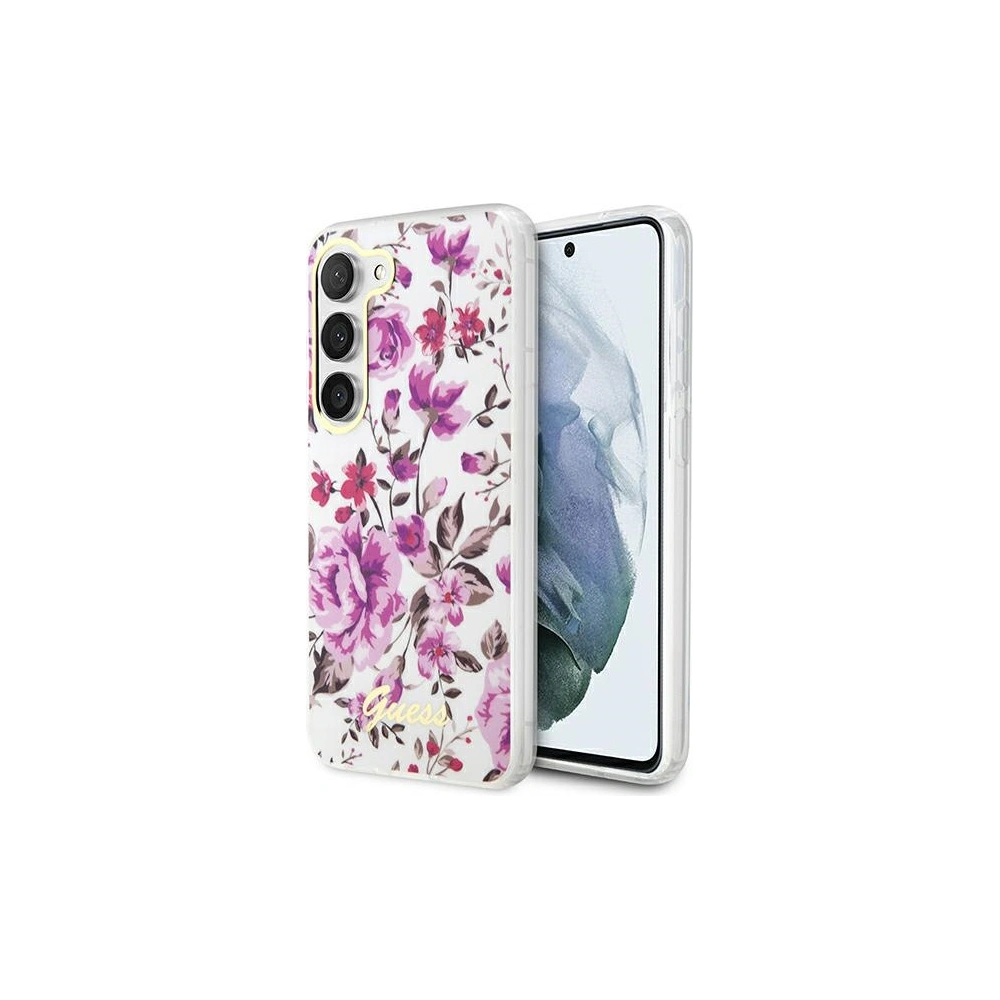 Hurtownia GSM - Etui Guess GUHCS23SHCFWST Samsung Galaxy S23 alb/white hardcase Colecția Flori - GUE2420 - {ean13} - Hurt