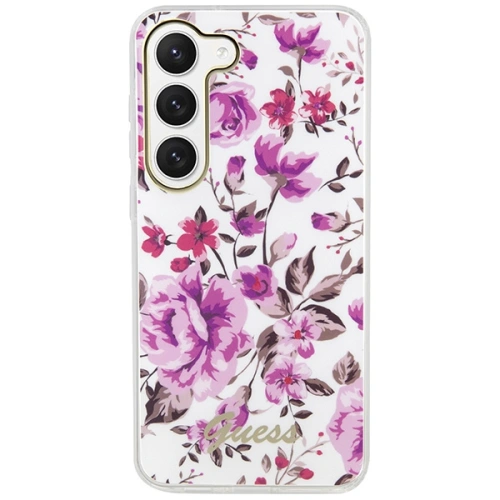 Etui Guess GUHCS23SHCFWST Samsung Galaxy S23 biały/white hardcase Flower Collection