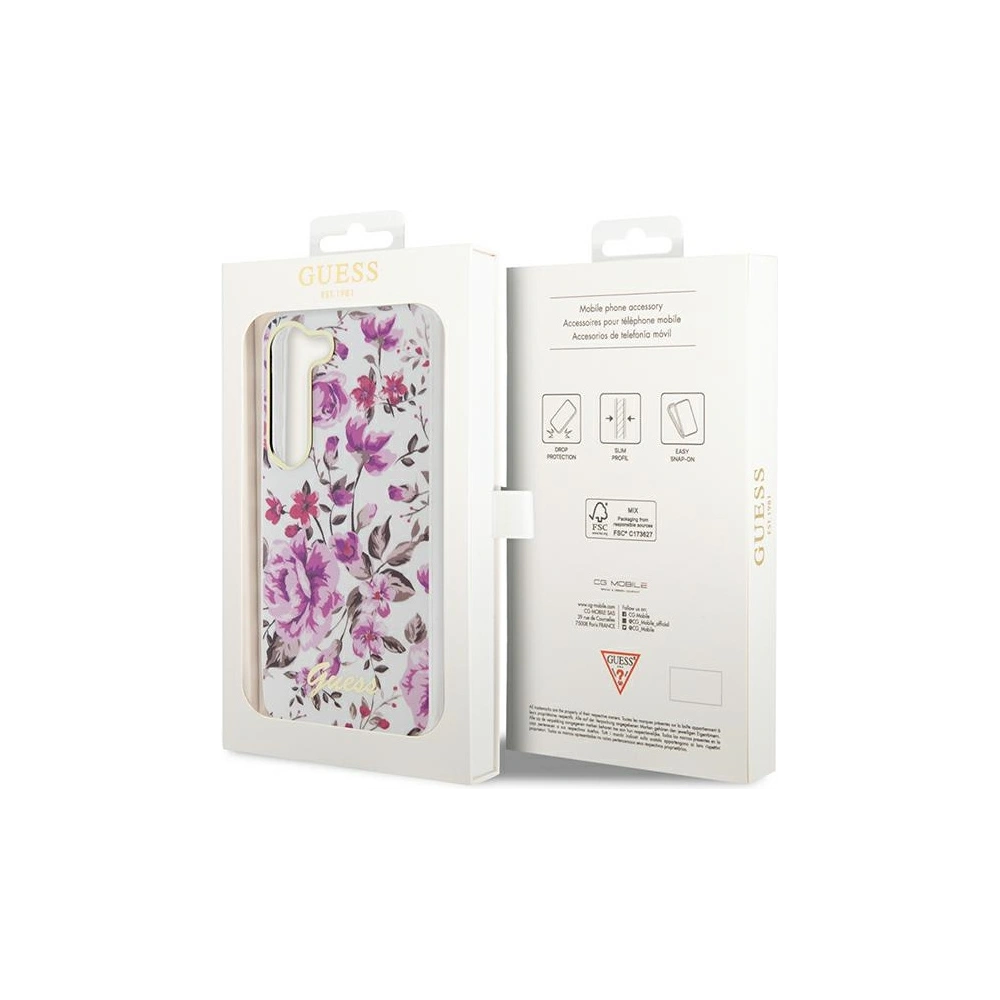 Hurtownia GSM - Etui Guess GUHCS23SHCFWST Samsung Galaxy S23 alb/white hardcase Colecția Flori - GUE2420 - {ean13} - Hurt