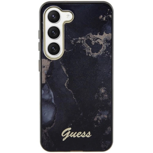 Etui Guess GUHCS23SHTMRSK Samsung Galaxy S23 czarny/black hardcase Golden Marble Collection