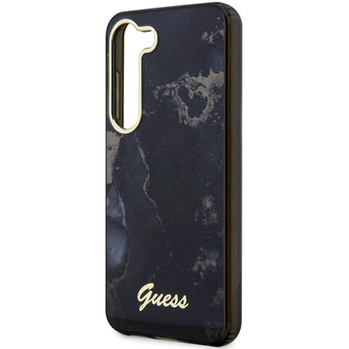 Etui Guess GUHCS23SHTMRSK Samsung Galaxy S23 czarny/black hardcase Golden Marble Collection