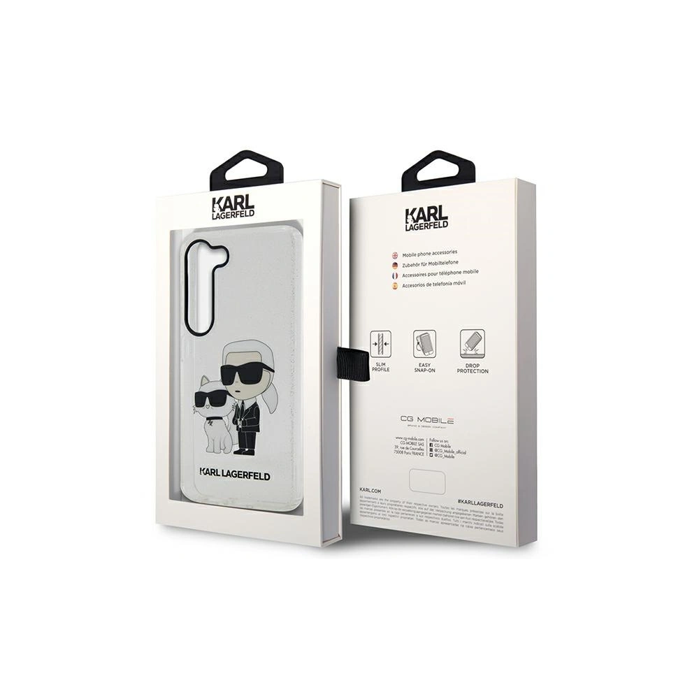Hurtownia GSM - Etui Karl Lagerfeld KLHCS23SHNKCTGT Samsung Galaxy S23 átlátszó keménytok Gliter Etui Karl&Choupette - KLD1497 - {ean13} - Hurt