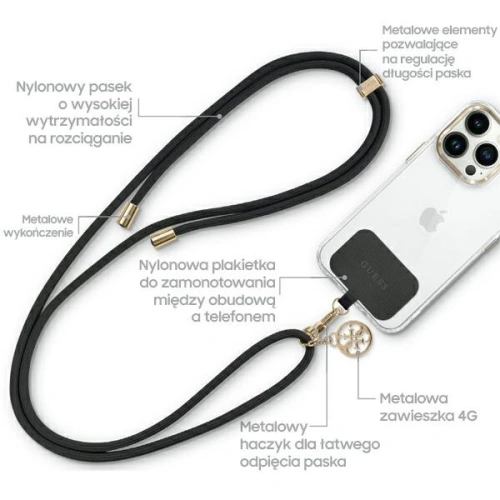 Pasek Guess GUUCNMG4EK Universal CBDY Cord czarny/black