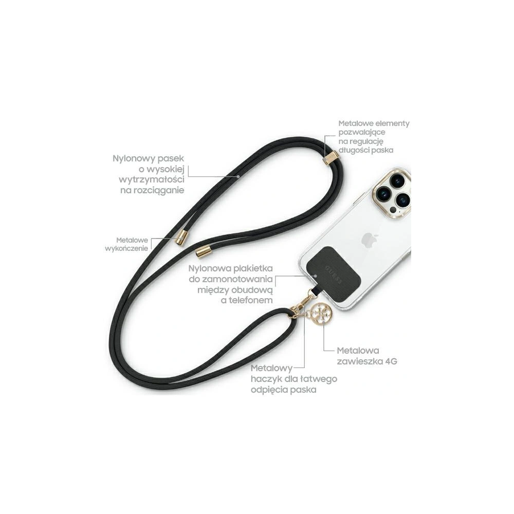 Hurtownia GSM - Pasek Guess GUUCNMG4EK Universal CBDY Cord černý/black - GUE2425 - {ean13} - Hurt